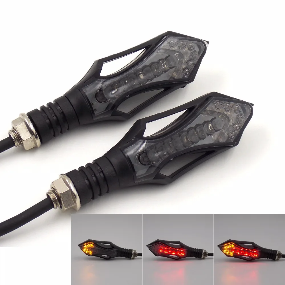 

Newest 3in1 Creative Design Sword Shaped Motorcycle 12 LED Turn signals Light Brake and Warning Lights