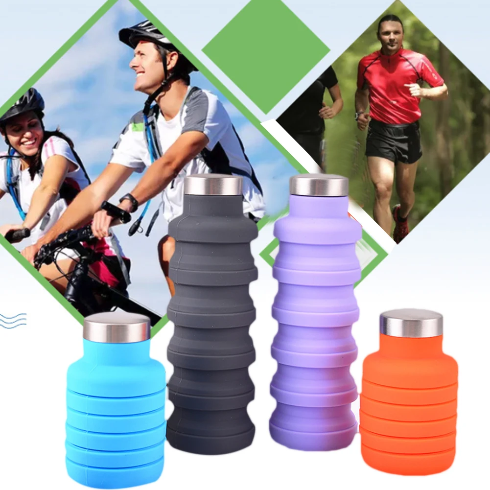 Складная бутылка для воды силиконовая чашка путешествий креативные выдвижные