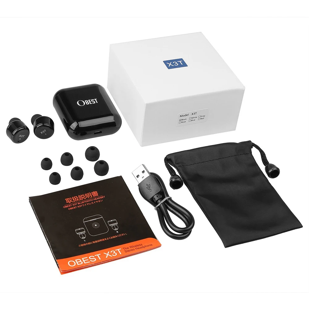 OKCSC TWS X3T сенсорная кнопка Bluetooth наушники беспроводные с микрофоном мини-гарнитура w/Спортивная зарядная комната для i'Phone samsung Android