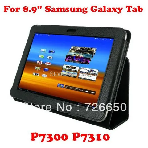 Новый кожаный чехол-подставка для Samsung Galaxy Tab 8,9 GT P7300 P7310, черный + Бесплатная защита экрана