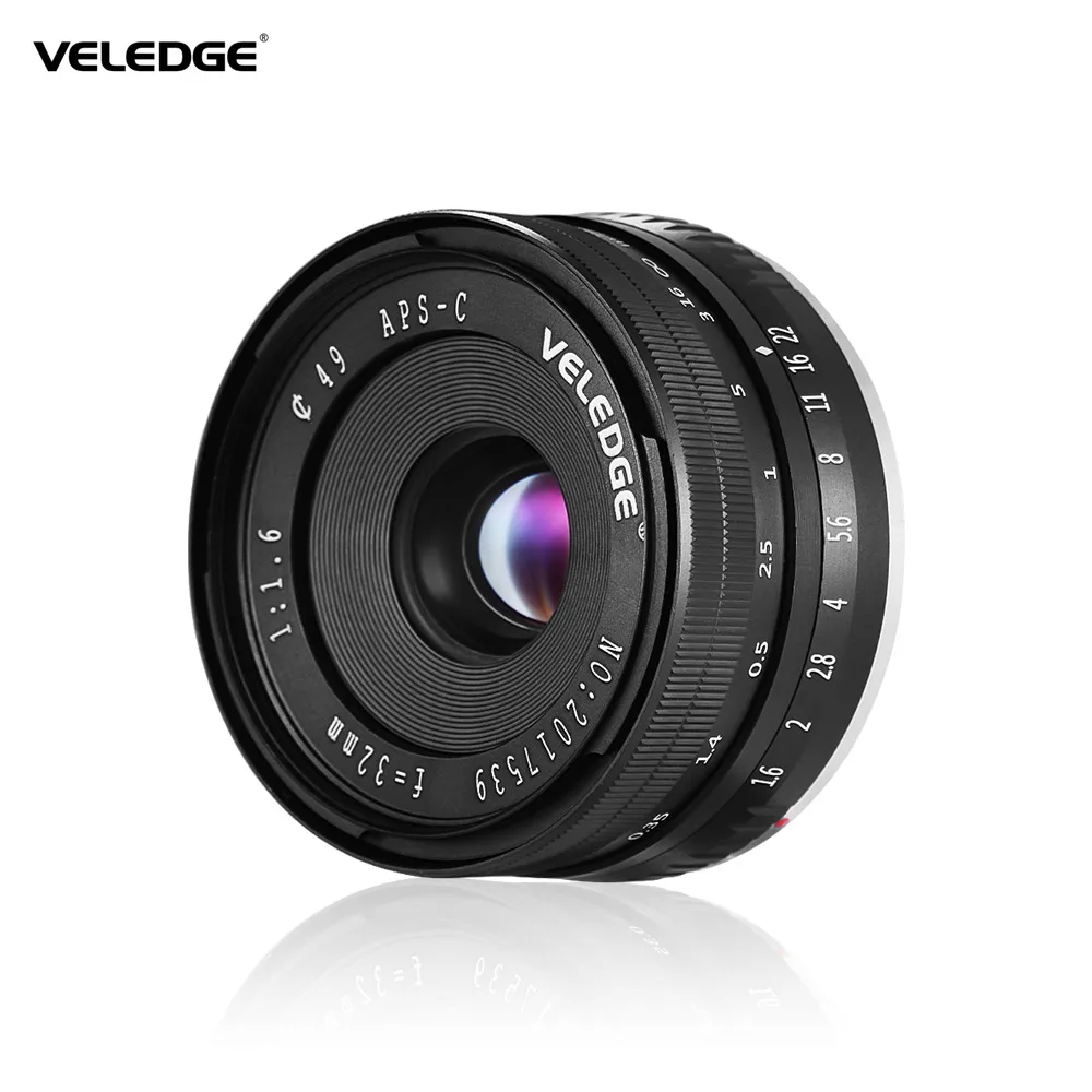 Большая диафрагма VELEDGE 32 мм F/1 6 ручная фокусировка объектив для Sony E Mount цифровая