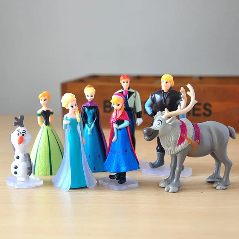 Фигурки героев мультфильма Disney Холодное сердце ПВХ Куклы 8 шт./лот 5 9 см Анна Эльза