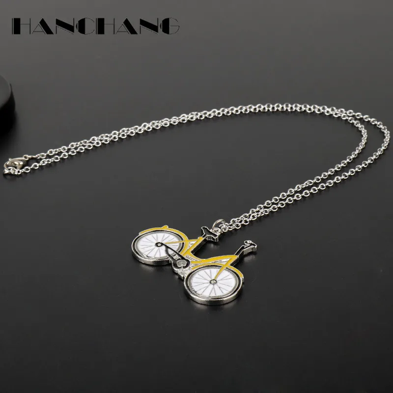 HANCHANG Accessories Poular Shared Bikes OFO Necklace Creative Pendants for Unisex Jewelry Link Chain Two Wheel Collier | Украшения и