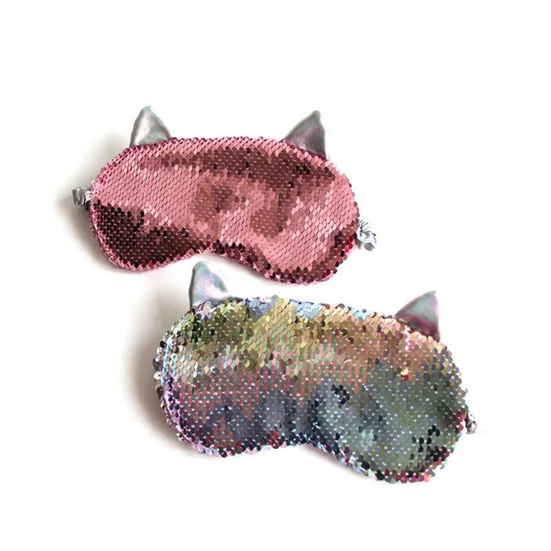 Mermaid Sequin Eyes Mask Eyeshade Cute Girls Gifts Glitter Sleeping Mask Eye Cover for Travel Relax Blindfold Shades Party Masks