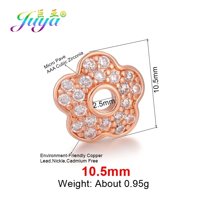 4 Pieces Rose Gold Juya, ручная работа, кисточки, серьги, аксессуары 8, 10, 12 мм, украшение, цветок, разделитель, бусины, шапки для рукоделия, для женщин, модное Изготовление ювелирных изделий - Цвет: 4 Pieces Rose Gold