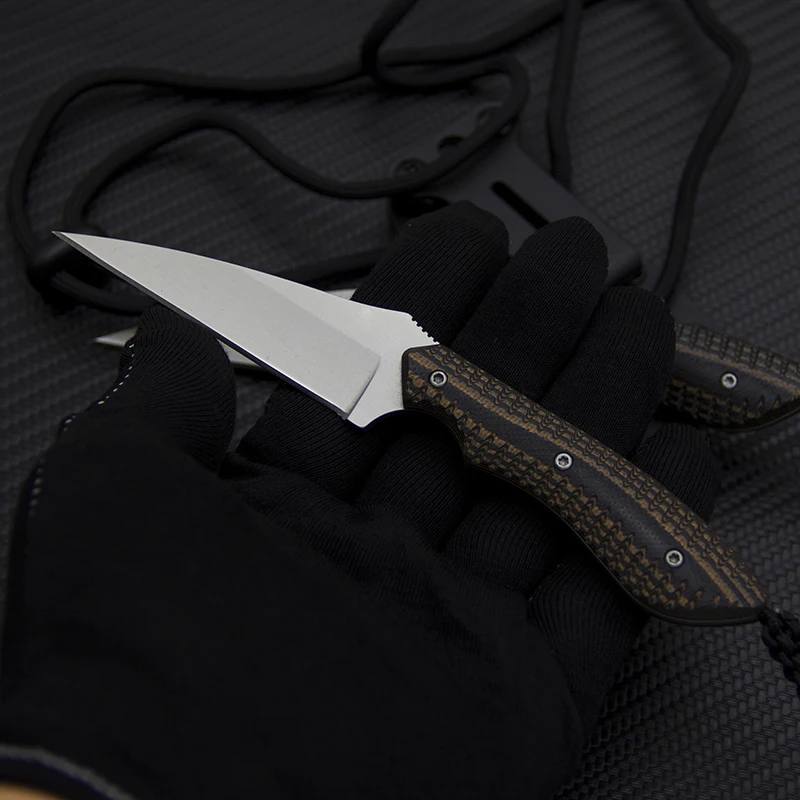 Полный Тан Тактический шейный нож 8Cr13Mov EDC Универсальный с фиксированным лезвием