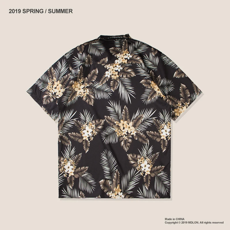 Гавайская Мужская рубашка навыпуск с ярким рисунком для мужчин цветочным