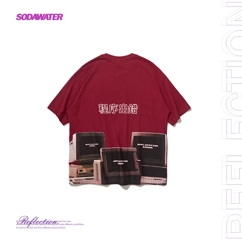 SODAWATER Girl модная уличная одежда с компьютерным принтом женская футболка большого размера хлопковая унисекс в