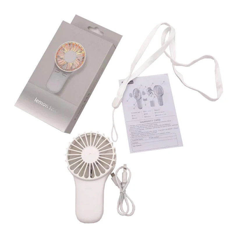 

Mini Handheld USB Rechargeable Fan Portable Air Cooler Ventilator With Colorful Lights 3 Gear Wind Fan For Office/Outdoor/Travel