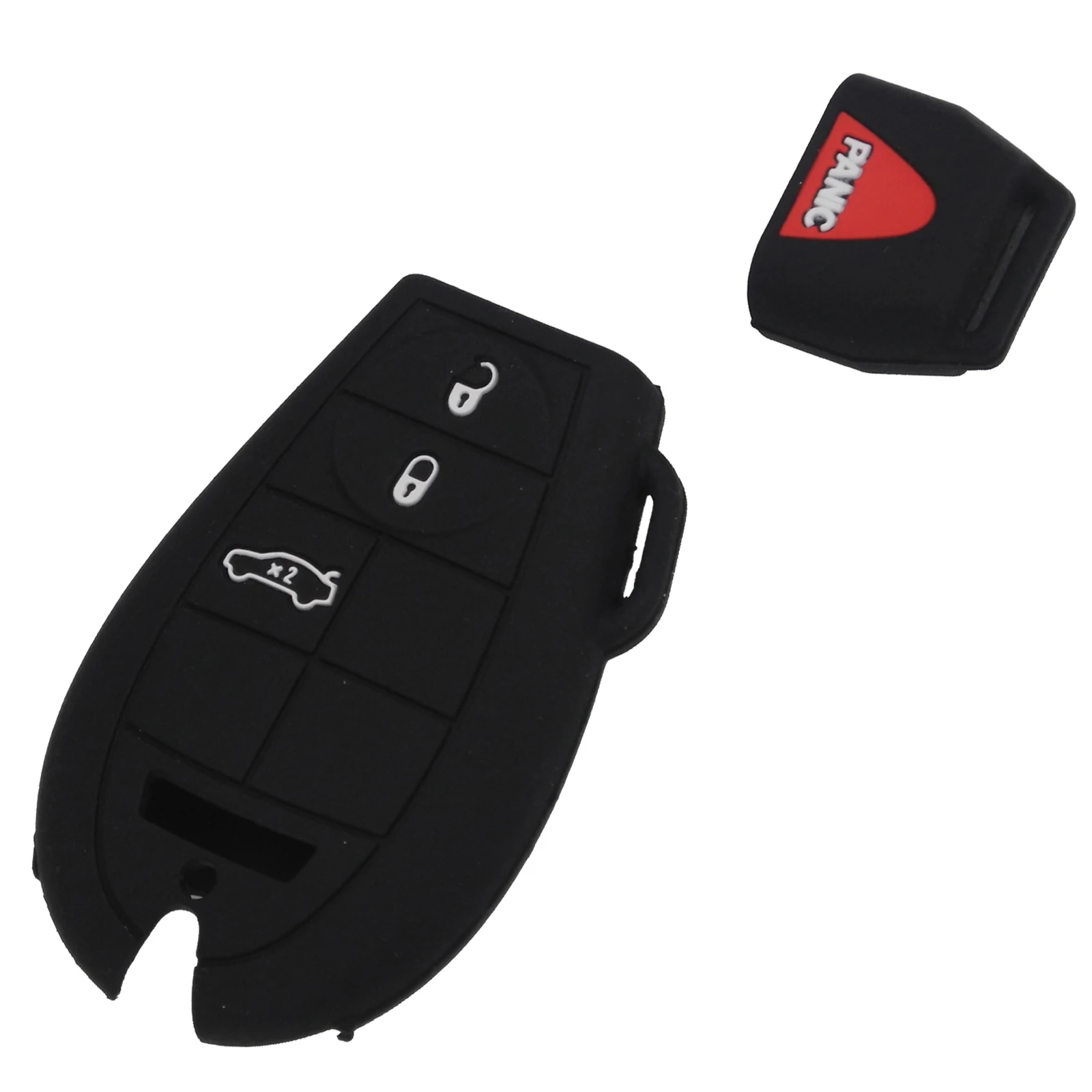 Black Jingyuqin 30 шт./лот силиконовый чехол для fiat Chrysler 300 Dodge JCUV Ddart Jeep Grand Cherokee Compass 4 кнопки ключа автомобиля - Название цвета: Black