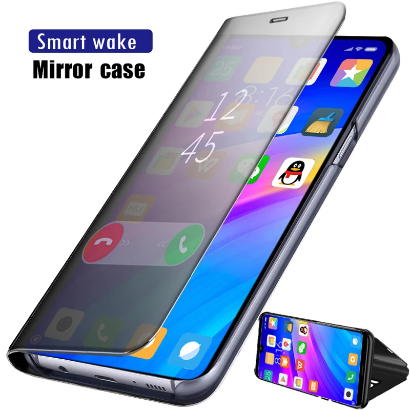 

Clear View Plating Smart Mirror Flip Phone Cases for OnePlus 7/7 Pro Leather Back Cover OnePlus7 OnePlus7Pro 7Pro 360 Protective