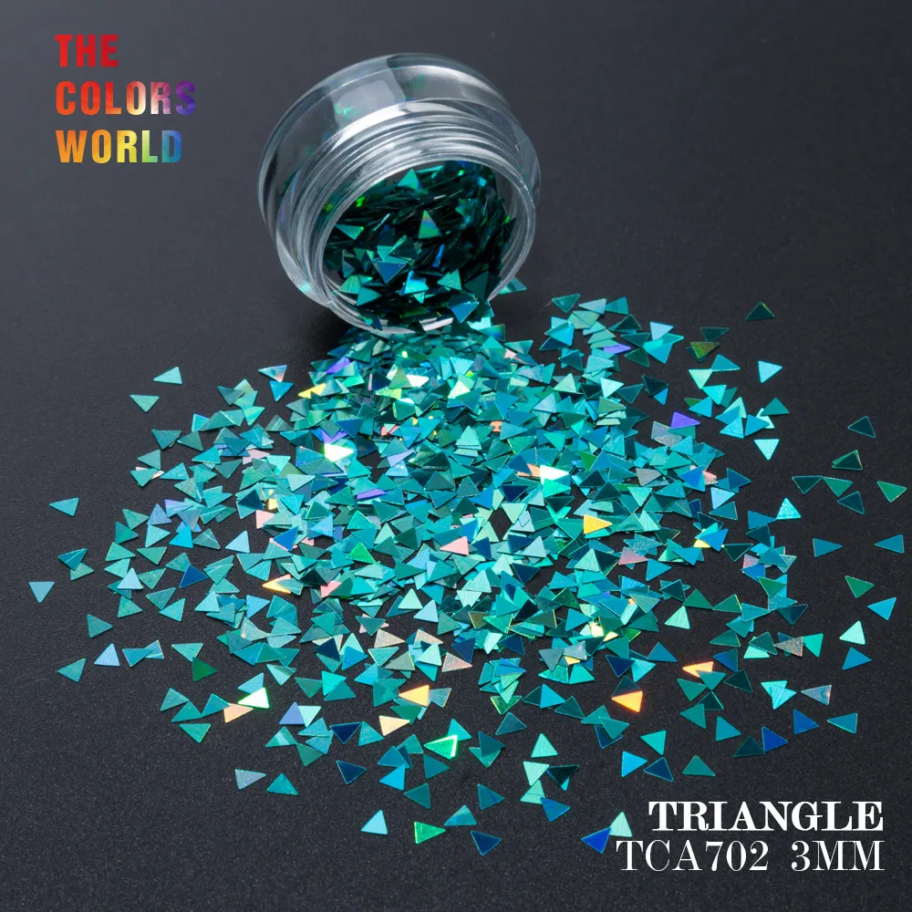 10000 Голографический лазерный цвет треугольник 3 мм Форма Блеск Дизайн ногтей