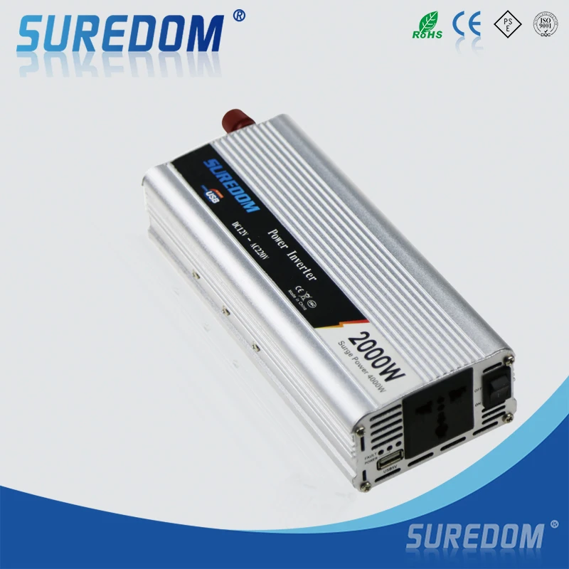 DC/AC 12 В до 220 В Модифицированная синусоида Suredom Бренд Тип Одного выхода микро автомобильный инвертор 2000 Вт