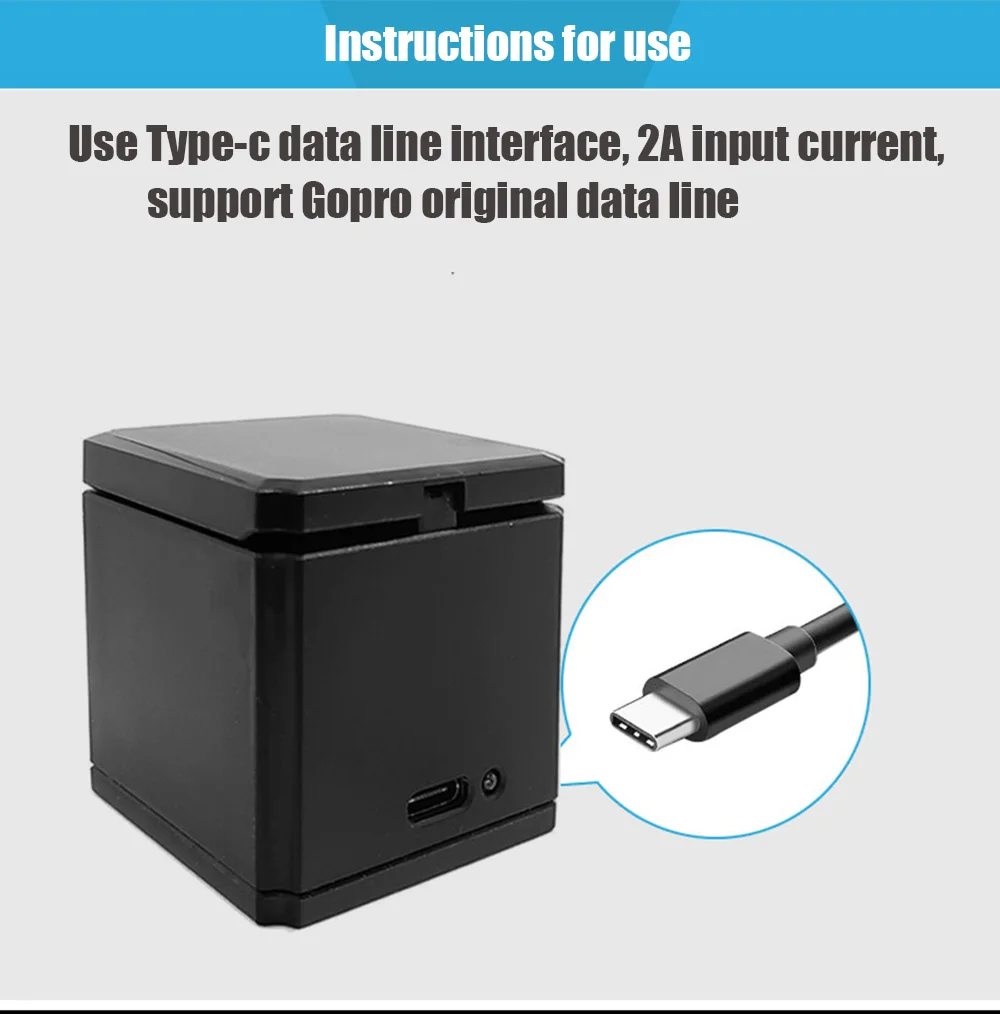 Высококачественное зарядное устройство TUYU с тремя USB-портами и батареей для Gopro