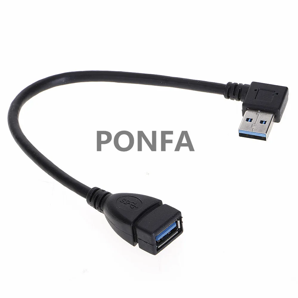 Удлинительный Кабель USB 3,0 с разъемом «Папа-мама», кабель с углом 90 градусов вверх и вниз и вправо и влево - Цвет: Left