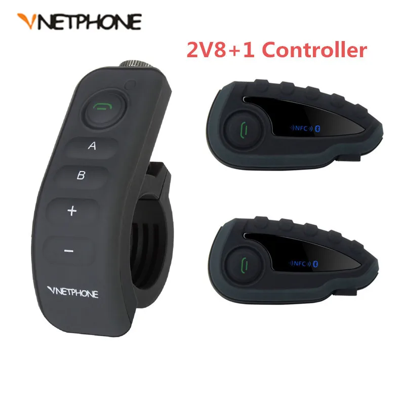 Bluetooth гарнитура мотоциклетная с поддержкой NFC 2 V8 и пультом ДУ|bt interphone|motorcycle bluetoothv8