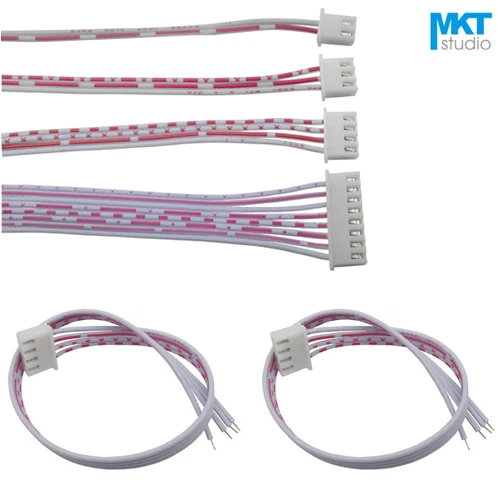 

100Pcs 50cm Single XH2.54 Header AWG26 Red White Wire Cable 11P 12P