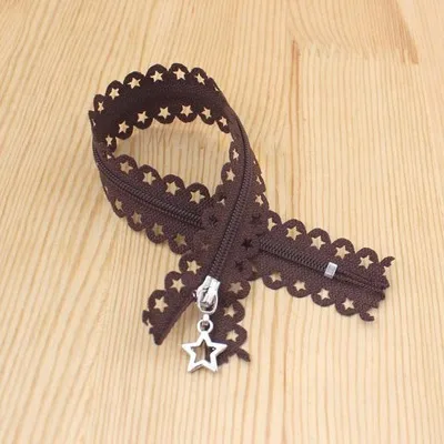 coffee 25cm zipper Цвет пять звезд кружева молнии 25 см с закрытыми молниями полые нейлоновые застежки-молнии для одежды diy Материал застежка-молния для шитья - Цвет: coffee 25cm zipper