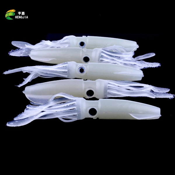 HENGJIA 10Pcs 10CM 8g Soft Fishing Lures Octopus Squid Luminous Noctilucence Bait Glow in the Dark | Спорт и развлечения
