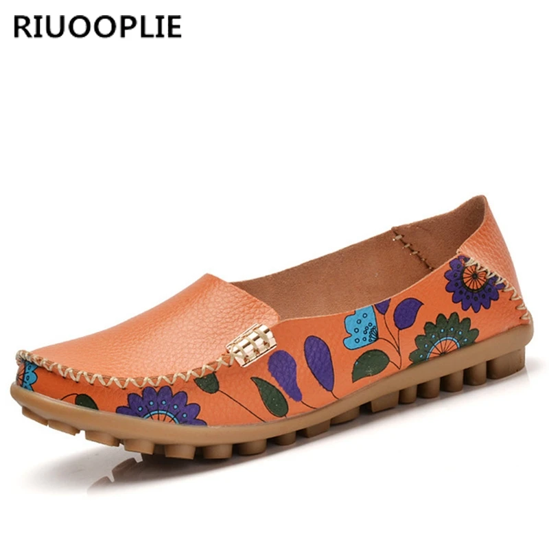 Туфли RIUOOPLIE женские из натуральной кожи балетки без застежки плоская подошва