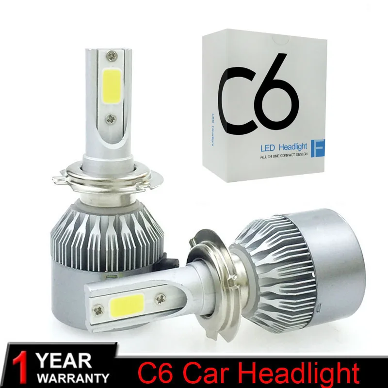 Muxall авто H4 светодиодный светильник H7 автомобильный с низким пучком COB Чип Hi lo луч