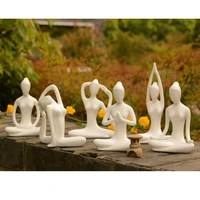 ceramic beauty yoga girl lady figurine home decor crafts room decoration handicraft ornament porcelain figurine sports statue