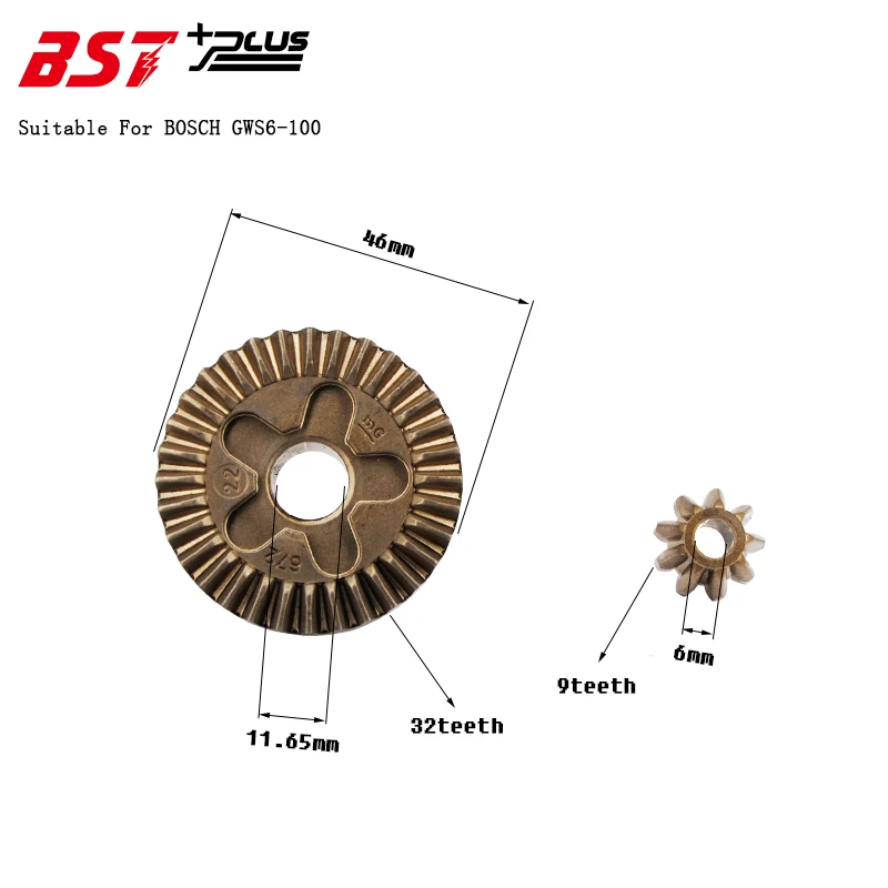 

Straight Spiral Gear FOR BOSCH GWS6-100 Angle Grinder
