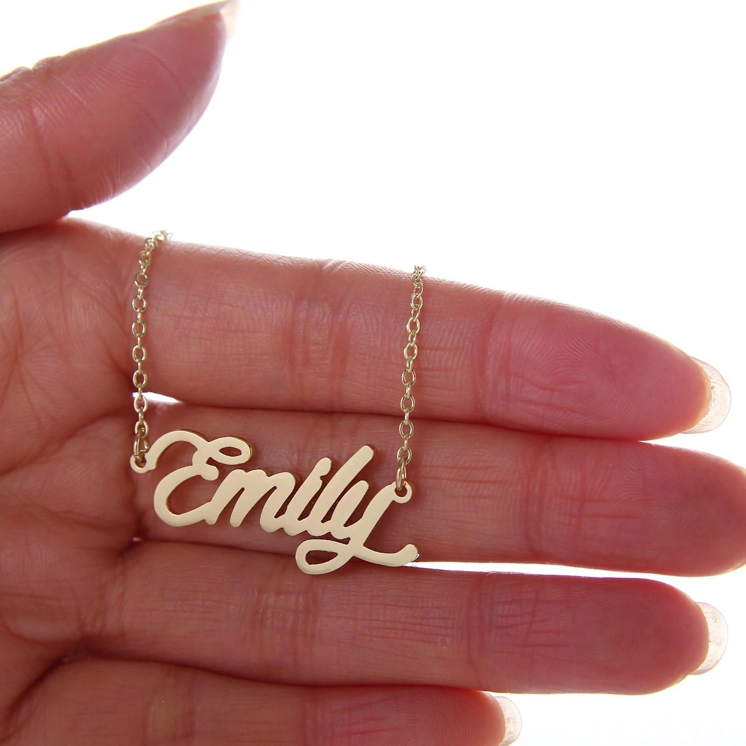 Модное ожерелье из нержавеющей стали + Набор браслетов &quotEmily&quot с надписью