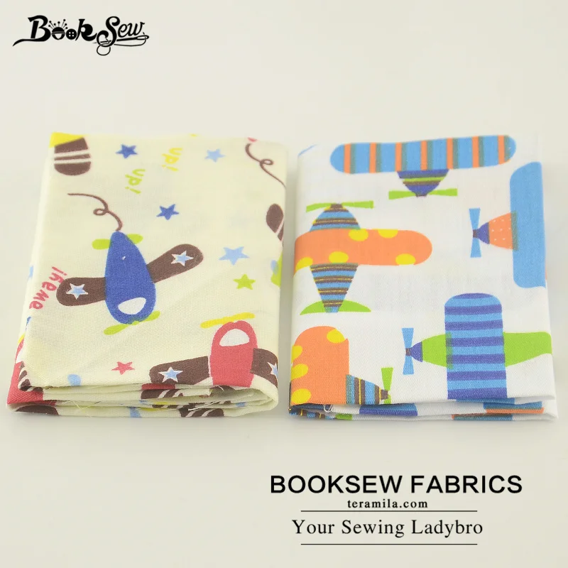 Booksew 2 шт./лот 50x100 см твил Ткань Комплект самолет шаблон стежка ткани для