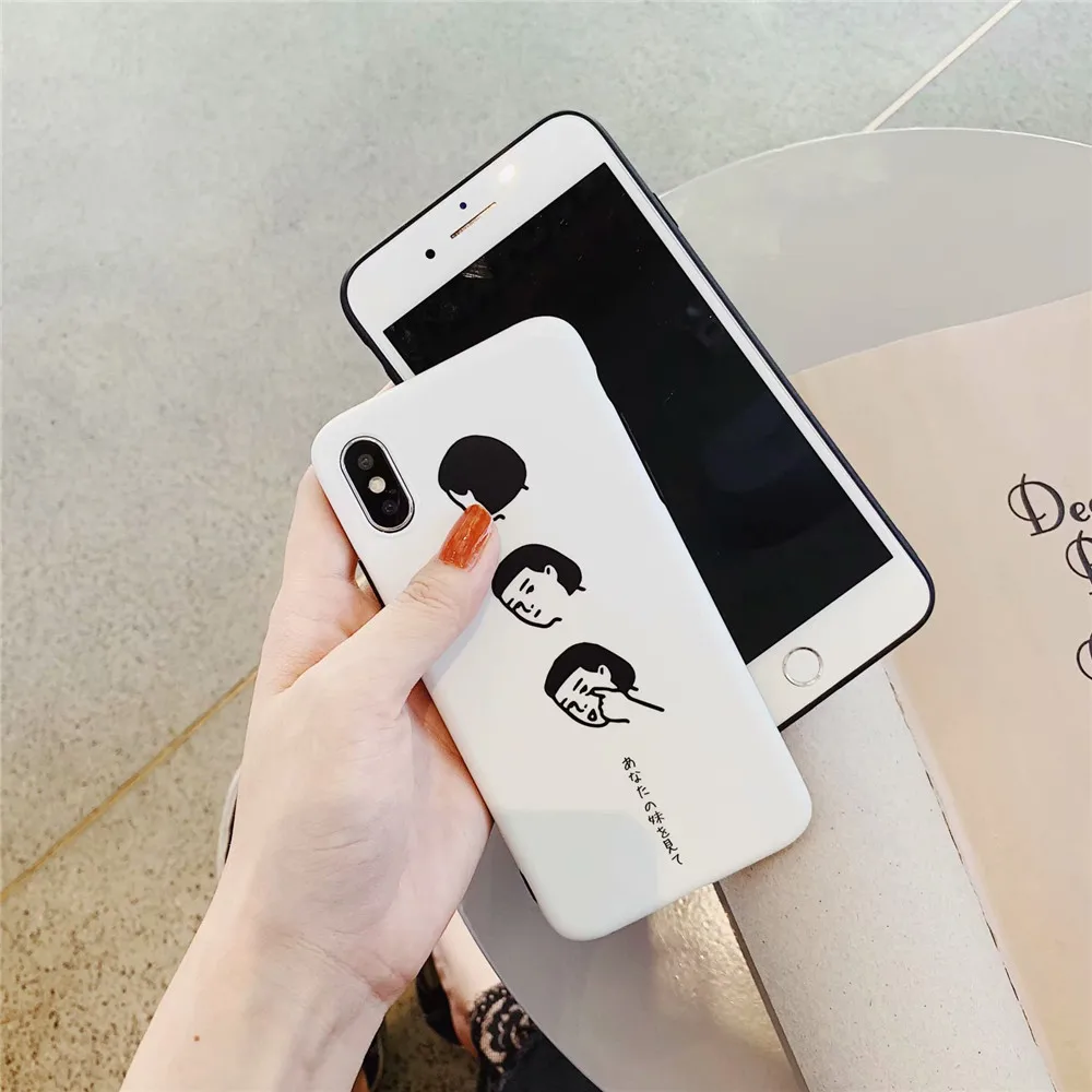 Мода абстрактный японский короткие волосы девушка чехол для iPhone X в виде ракушки 6
