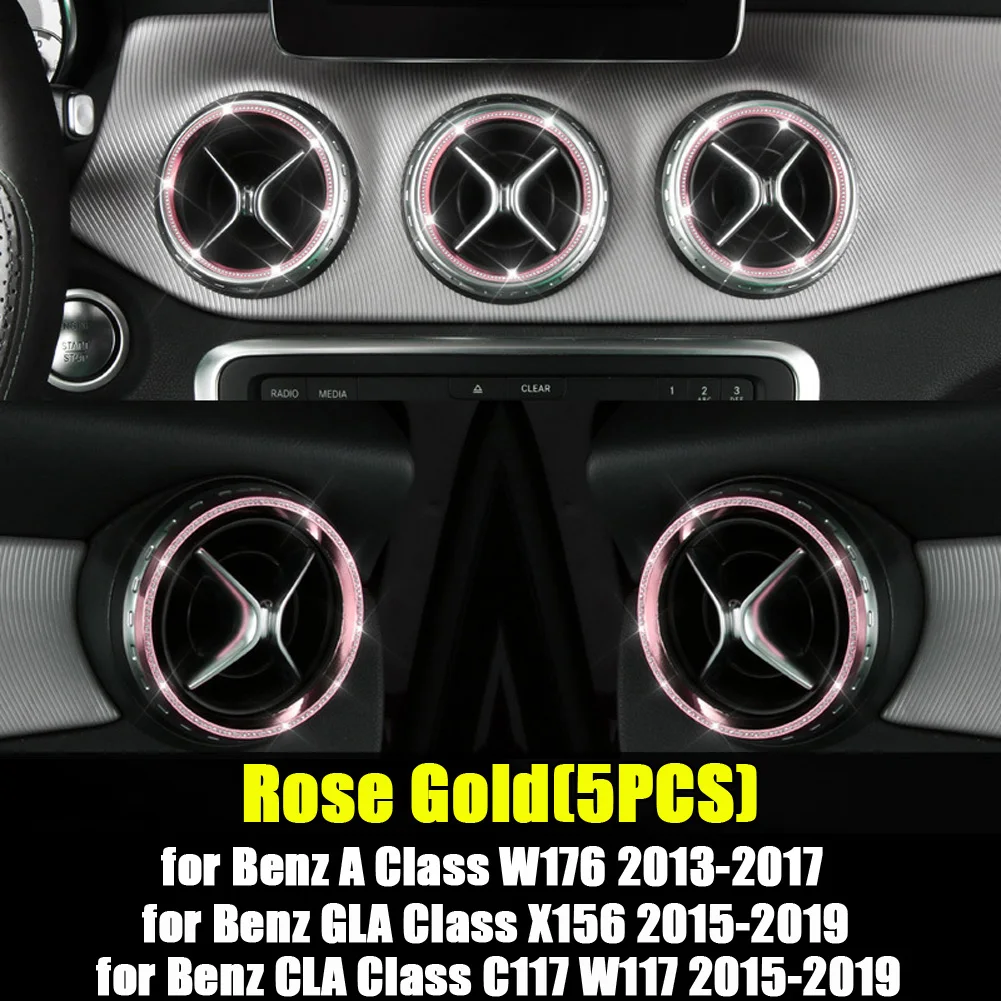 3 вида цветов для Mercedes Benz CLA GLA класс C117 W117 X156 W176 Автомобильная Центральная приборная панель кондиционер вентиляционное отверстие кольцо выхода крышка отделка - Название цвета: 2