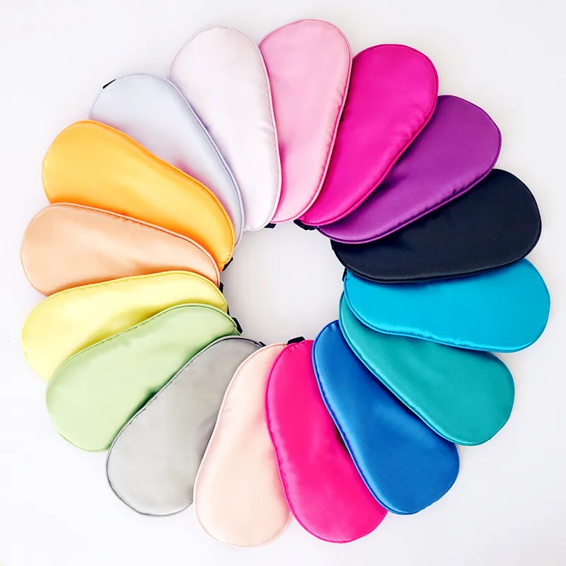 Faux Silk Eyeshade Sleeping Eye Mask Cover Eyepatch Blindfold Solid Portable New Sleep Masks