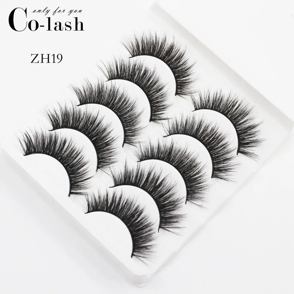 Colash ZH01 5 пар Накладные ресницы пушистые норковые ресницы ручной работы длинные натуральные 3D ресницы густой мех драматический вид