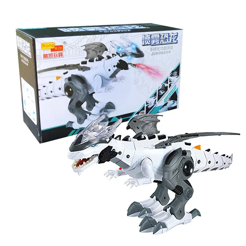 White original box Новинка, электрические интерактивные динозавры, говорящие игрушки, ходячий Огненный Дракон и динозавры для игр, детские игрушки, рождественский подарок - Цвет: White original box