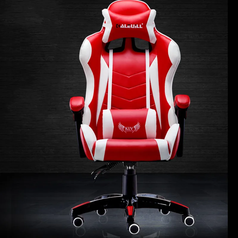 Кресло для гоночных интернет игр из мягкой синтетической кожи компьютерное