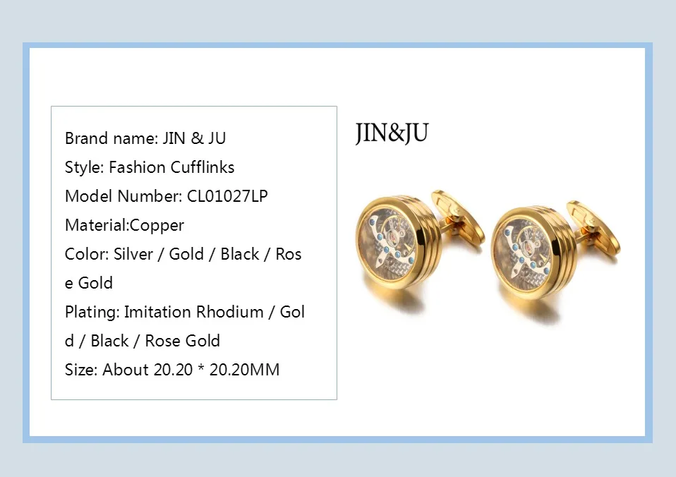 JIN& JU Лидер продаж Мужские механические часы с турбийоном, запонки с турбийоном, высокое качество, в стиле стимпанк, запонки
