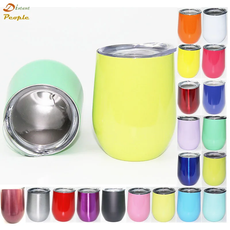 9 унц. кофейная кружка из нержавеющей стали термос чашка яйцо Stemless стакан вина
