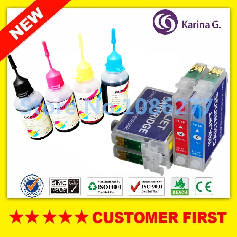 1 Набор многоразовых чернильных картриджей + набор чернил для T0711 Epson STYLUS