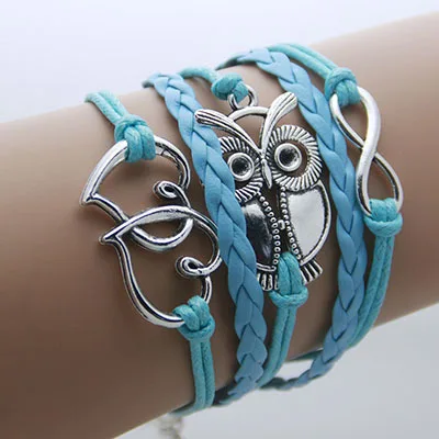 Кожаный браслет мужские ювелирные изделия браслеты для женщин Infinite Bijoux крылья Сова шнуры браслет браслеты с подвесками дропшиппинг богемные
