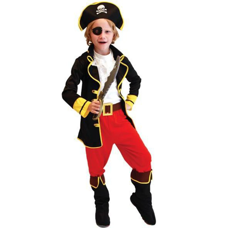 Бесплатная Доставка! Одноглазый пиратский костюм детские костюмы с рисунком
