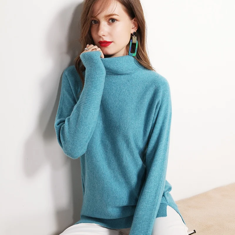 High-quality knitted cashmere sweater 2018JECH autumn and winter new high-neck long-sleeved women's hooded | Женская одежда