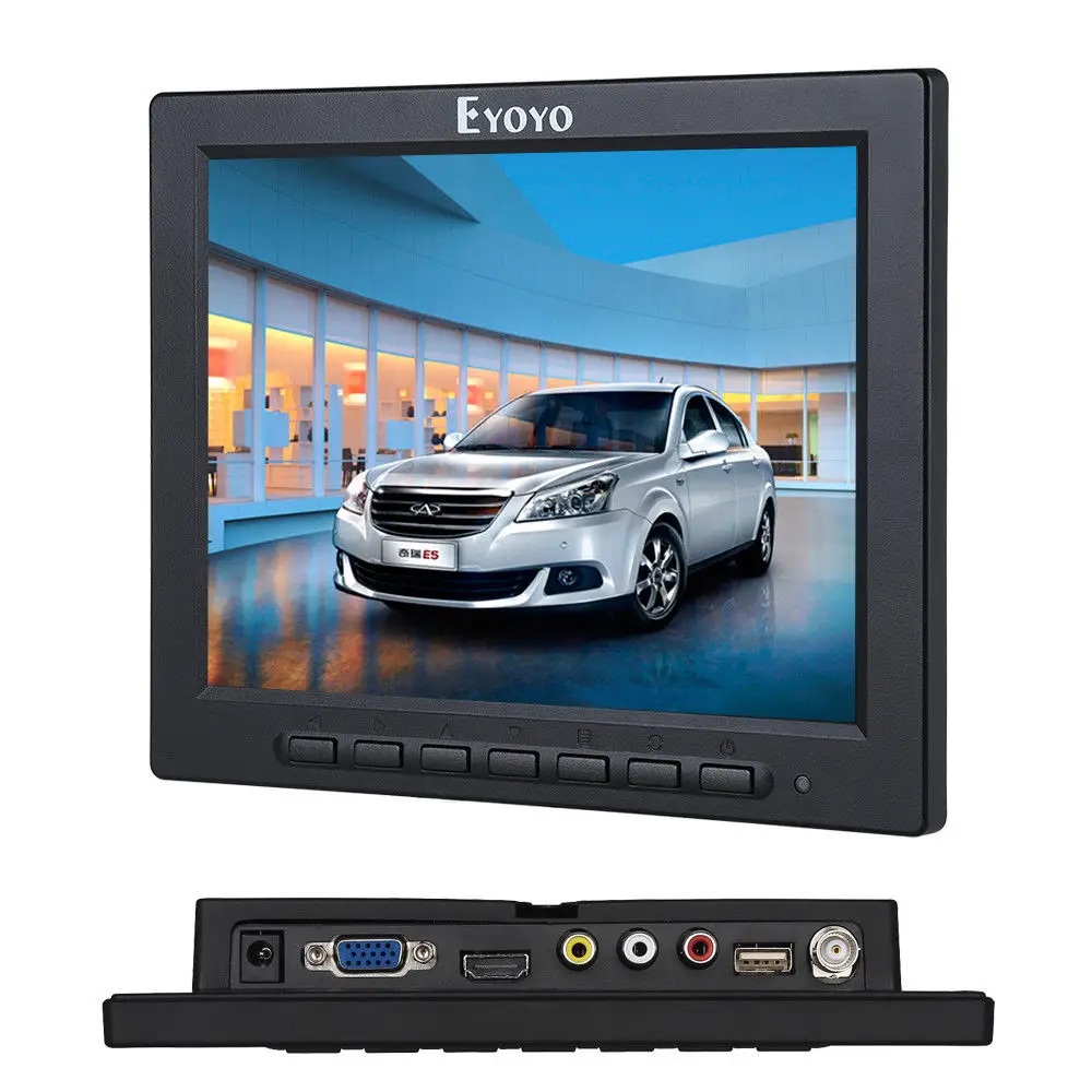 Eyoyo 8 дюймов TFT светодиодный Аудио Видео VGA HDMl BNC HD монитор 4:3 экран для DVR PC CCTV