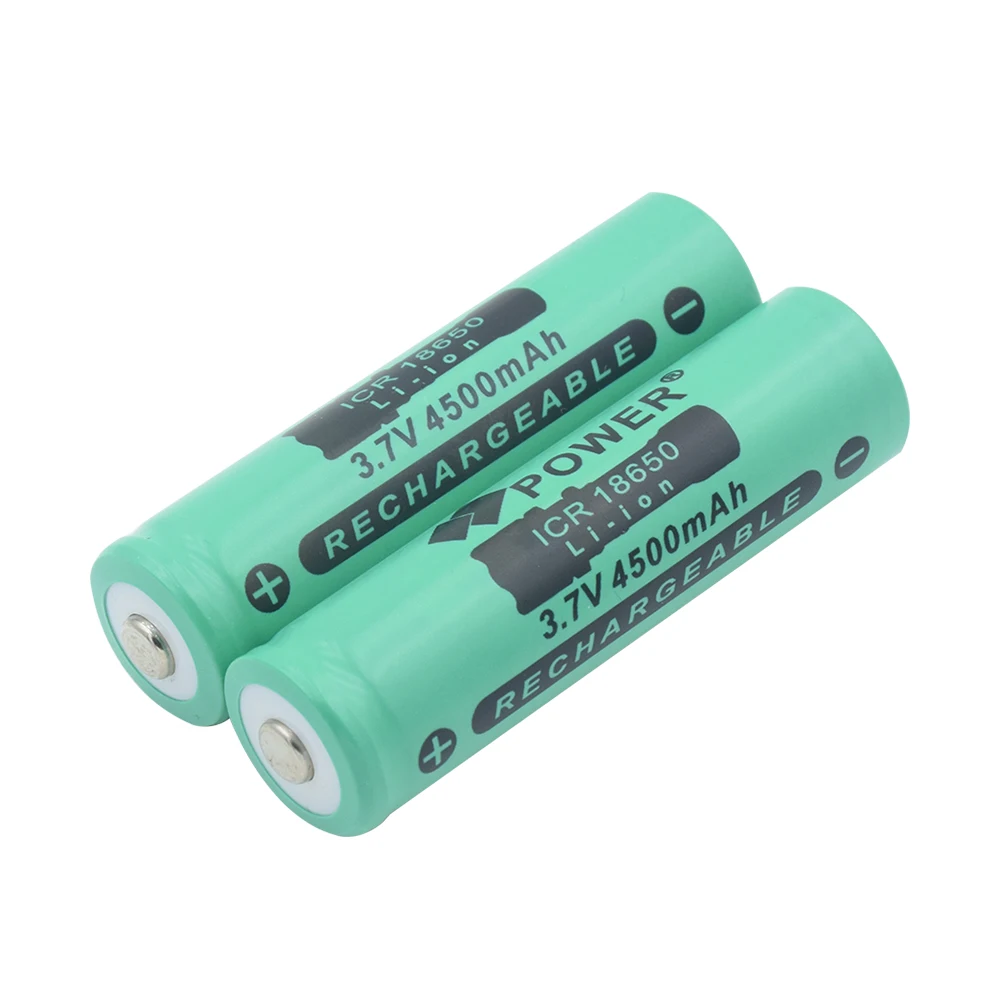 2 PCS Перезаряжаемый ICR 18650 литиевый высокомощный аккумулятор 3,7 V 4500 mAh для светодиодный фонарик - Цвет: 2 PCS
