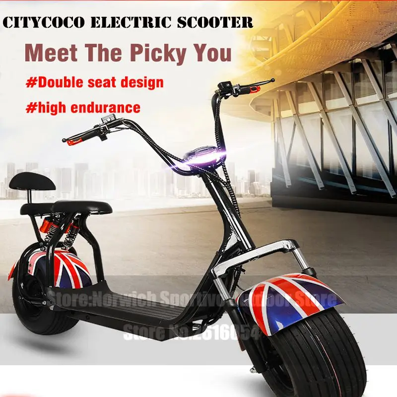 Citycoco Электрический скутер для е байка с толстыми покрышками приложением и