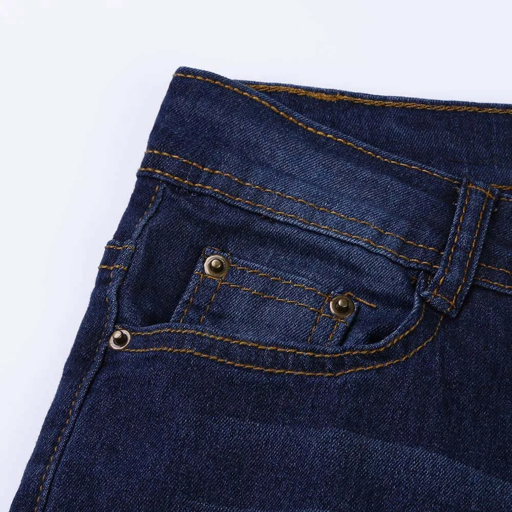 

Women Skinny Ripped Holes Jeans Pants High Waist Stretch Slim Pencil Trousers Cala Feminina