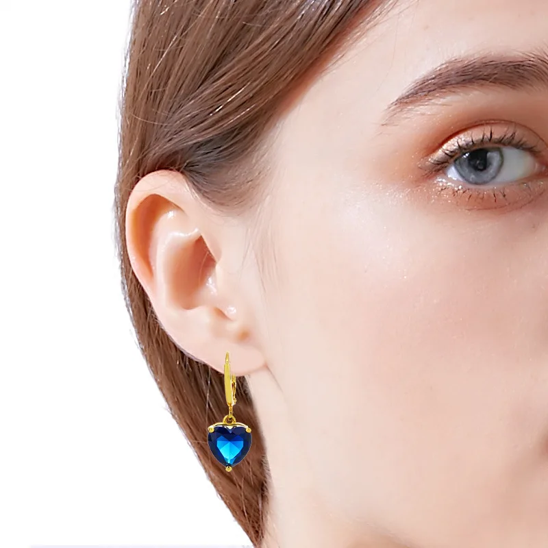 4 цвета на выбор Классические висячие серьги в форме сердца женские