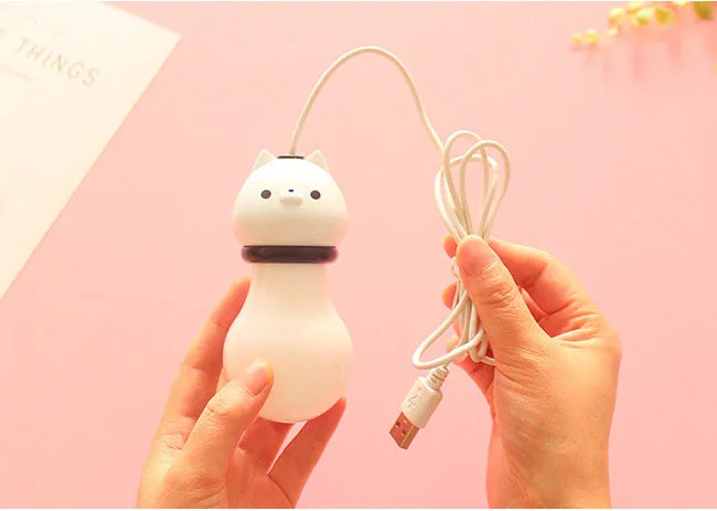 Светодиодный ночник с мультяшным котом для детей, детская спальня, USB светильник для мобильных устройств и ноутбуков, veilleuse enfant