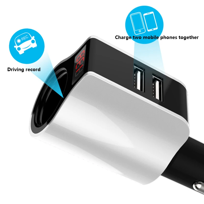 Универсальный Max 5V 2.1A двойной USB Автомобильное зарядное устройство с вольтметром lcd Автомобильный USB прикуриватель разветвитель адаптер питания