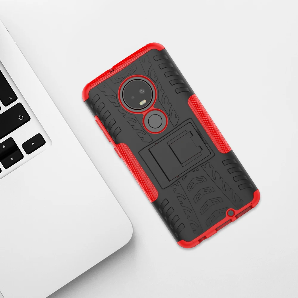 Чехол для Motorola Moto G7 Play TPU + PC подставка силиконовая крышка Доспехи чехол One Power P30 Note