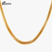 men net chains necklaces gold color 316l stainless steel 5mm wide male hiphop style wholesale long round chain n1605